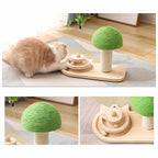 Cat Tree Scratching Post with Interactive Toys - Sisal & Wood